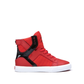 Supra Kids SKYTOP High Top Shoes Risk Red/Black/white | US-64275